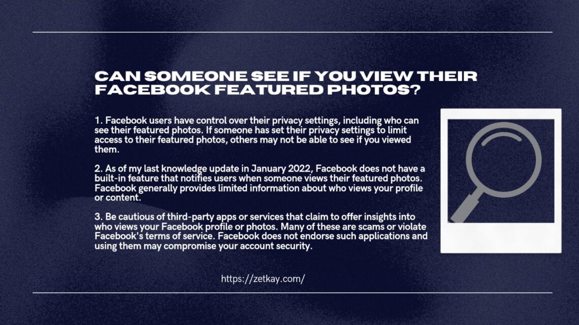 Can someone see if you view their Facebook featured photos?