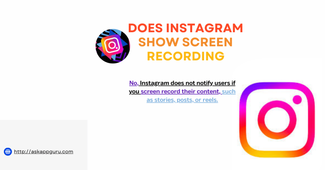 does instagram show screen recording​